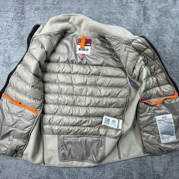 Parajumpers Xavier Gilet Warm Up Puffer Vest Mens M Beige PJS Anchorage Nylon - Picture 3 of 10